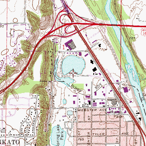 Topographic Map of Hiniker Pond Park, MN