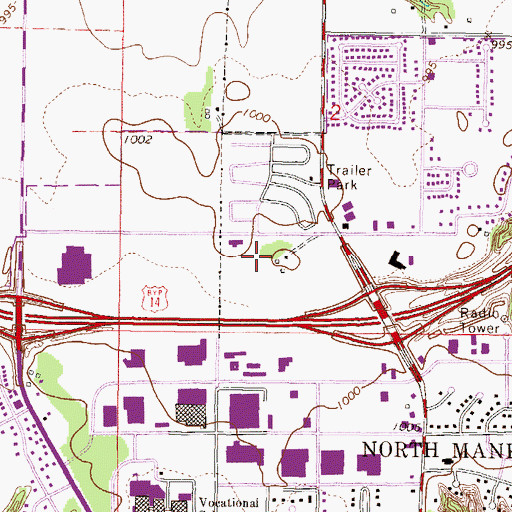 Topographic Map of Caswell Park, MN