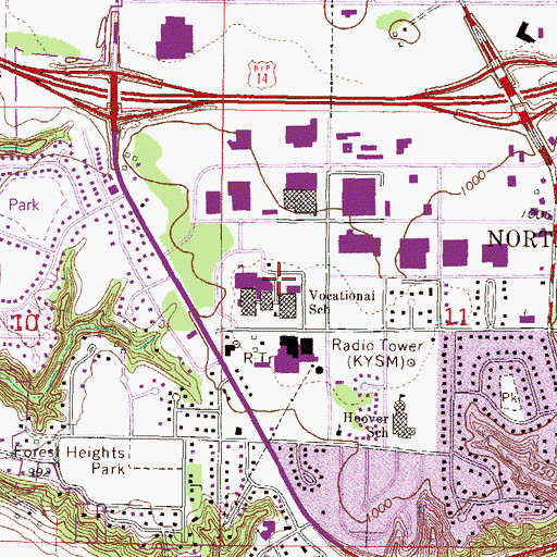 Topographic Map of South Central College, MN