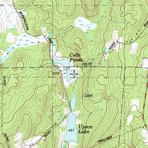 Topographic Map of Colts Pond, CT