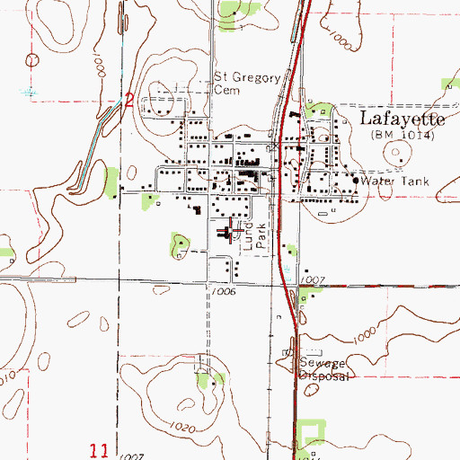Topographic Map of Lafayette Good Samaritan Center, MN