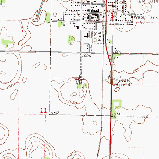 Topographic Map of First Lutheran Church, MN