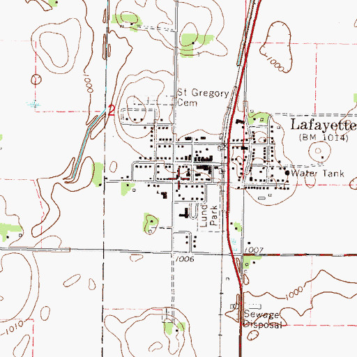 Topographic Map of Saint Gregory's Catholic Church, MN