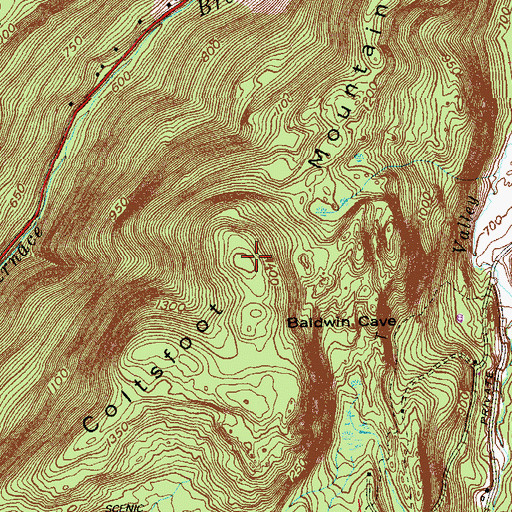Topographic Map of Coltsfoot Mountain, CT