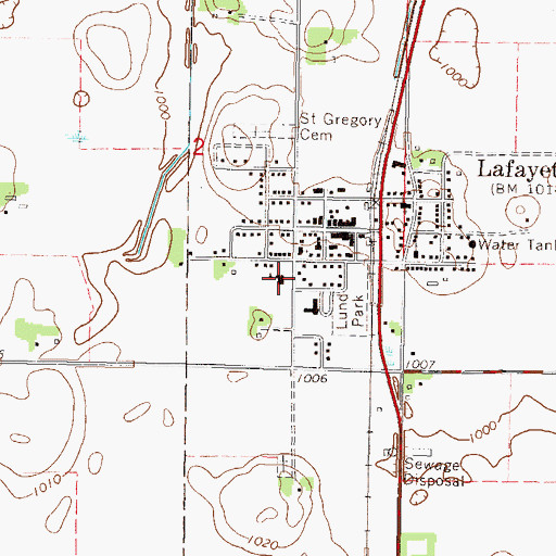 Topographic Map of Lafayette Charter School, MN