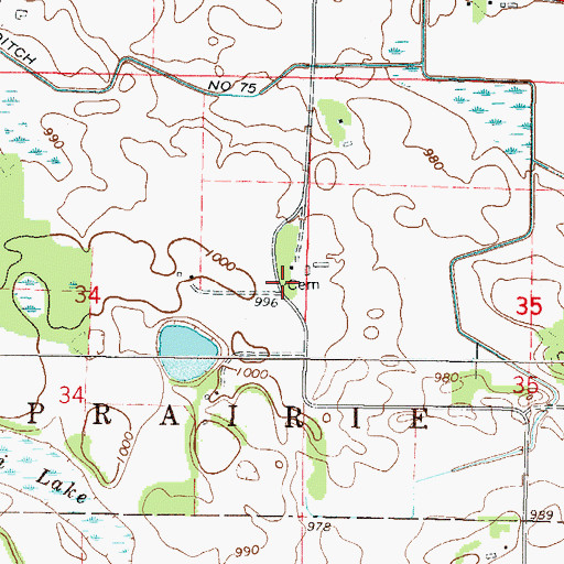 Topographic Map of Anderson Family Cemetery, MN