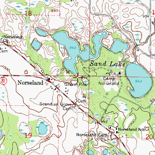Topographic Map of Methodist Cemetery, MN