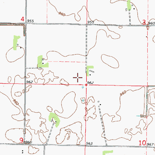 Topographic Map of Sauer Cemetery, MN