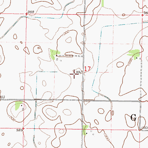 Topographic Map of Gleason Private Cemetery, MN