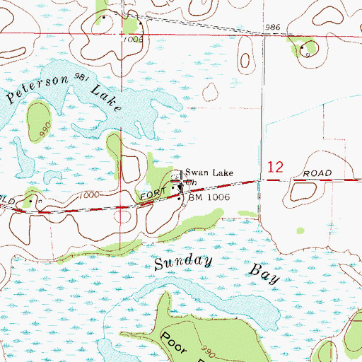Topographic Map of Saint Mary's Catholic Cemetery, MN