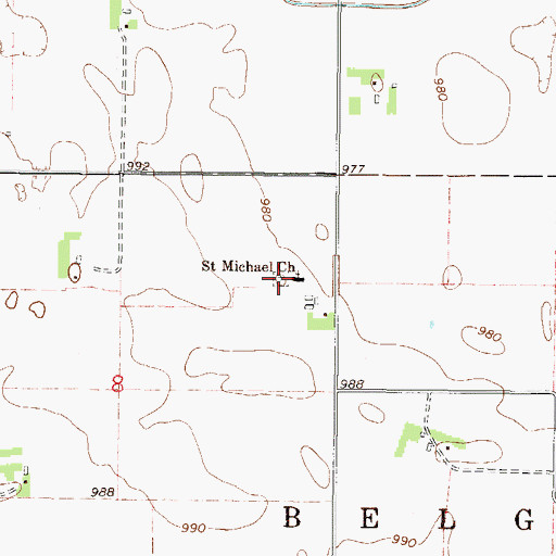 Topographic Map of Saint Michael Cemetery, MN