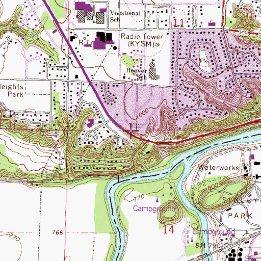 Topographic Map of Mankato Region Historical Marker, MN