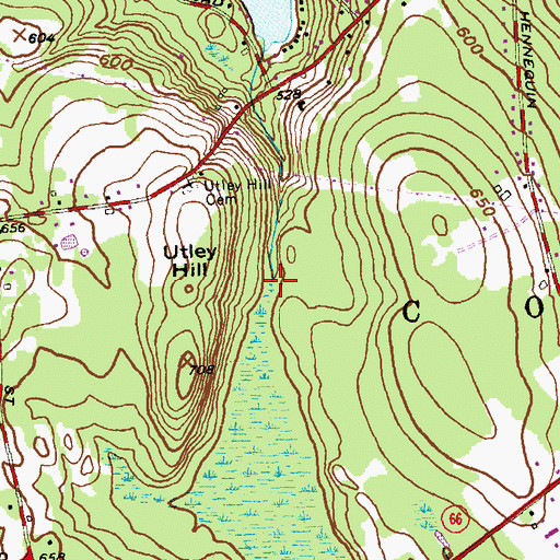 Topographic Map of Columbia Lake Brook, CT