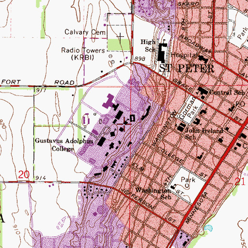 Topographic Map of Carlson Administration Building, MN