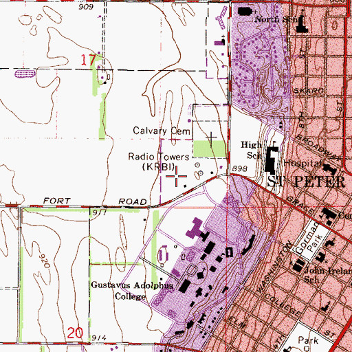 Topographic Map of Collegeview Apartments, MN