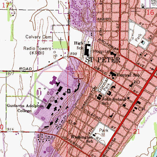 Topographic Map of Faculty House, MN