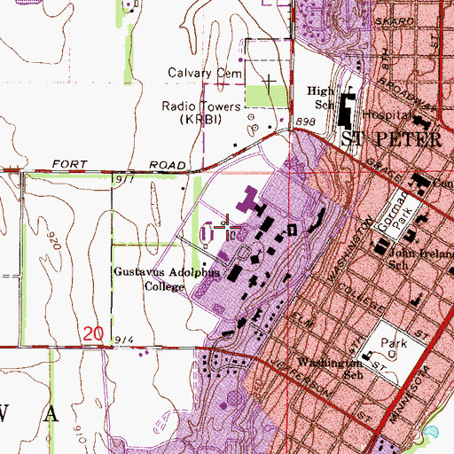 Topographic Map of Hollingsworth Field, MN