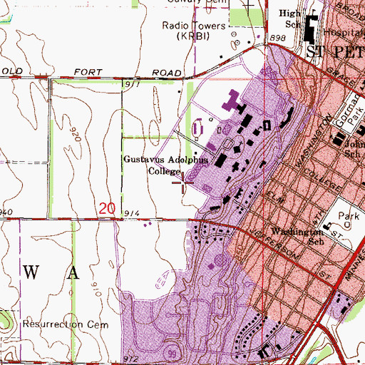 Topographic Map of Jussi Bjorling Recital Hall, MN
