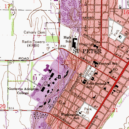 Topographic Map of Lundgren House, MN