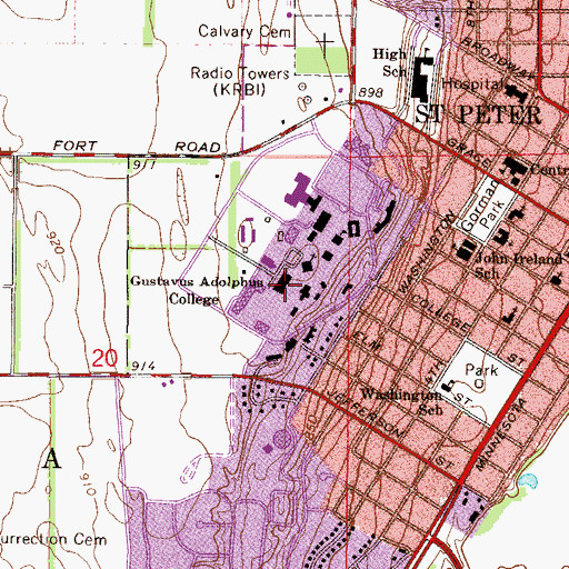Topographic Map of Nobel Hall of Science, MN