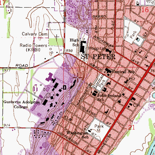 Topographic Map of Sorenson Hall, MN