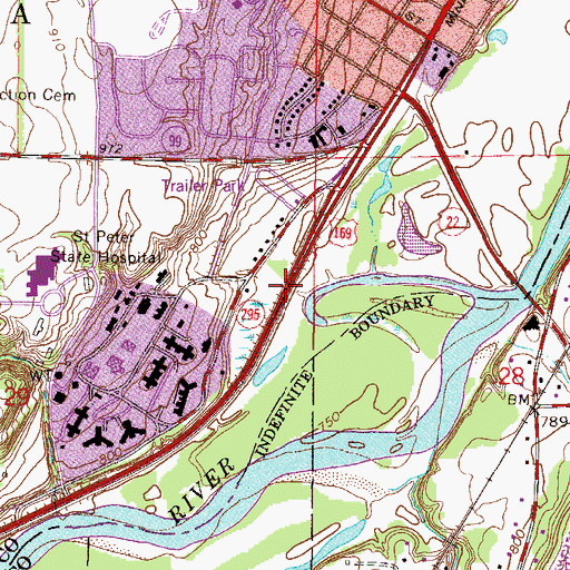 Topographic Map of Student Union, MN