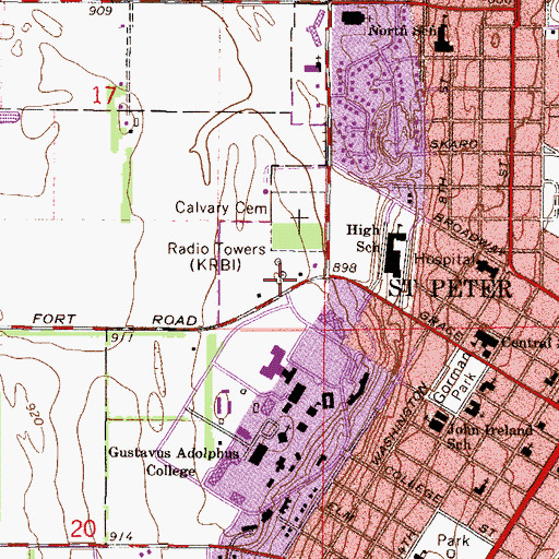 Topographic Map of Swanson Tennis Center, MN