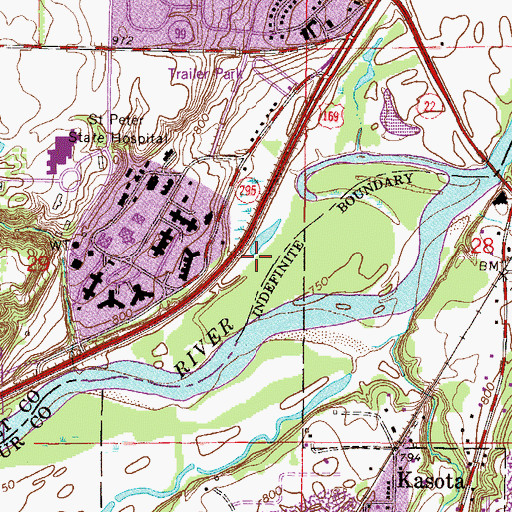 Topographic Map of Vickner Language Hall, MN