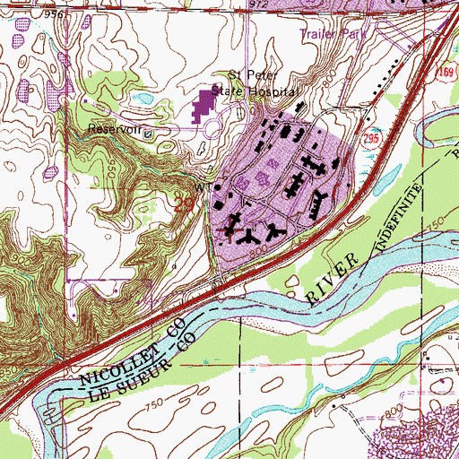 Topographic Map of Bartlett Hall, MN