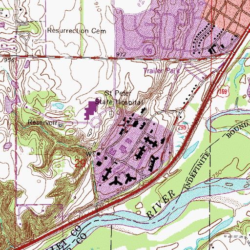 Topographic Map of Community South Building, MN