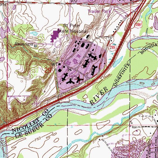 Topographic Map of Green Acres Building, MN