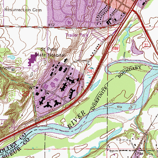 Topographic Map of Johnson Hall, MN