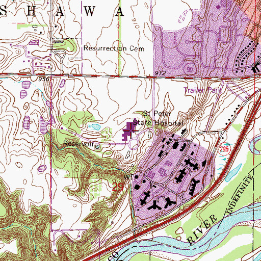 Topographic Map of Minnesota Security Hospital, MN