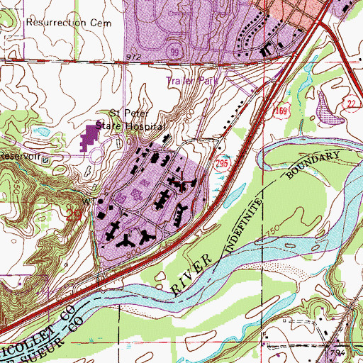 Topographic Map of Shantz Hall, MN