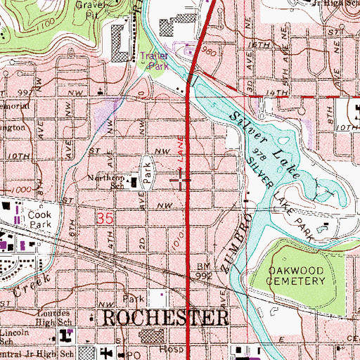 Topographic Map of Samaritan Bethany Home, MN