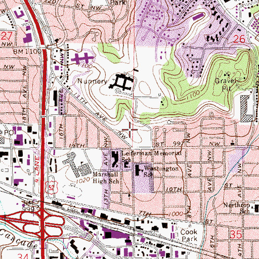 Topographic Map of Samaritan Bethany Heights Center, MN