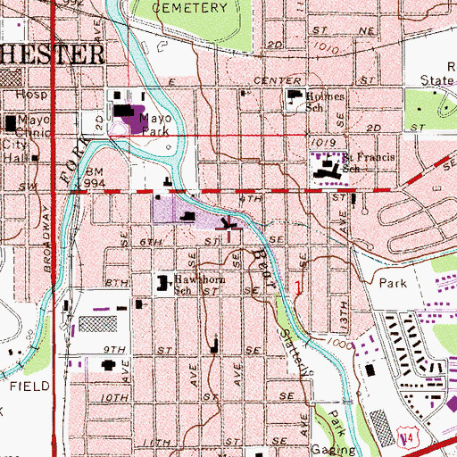 Topographic Map of Bear Creek Care and Rehabilitation Center, MN