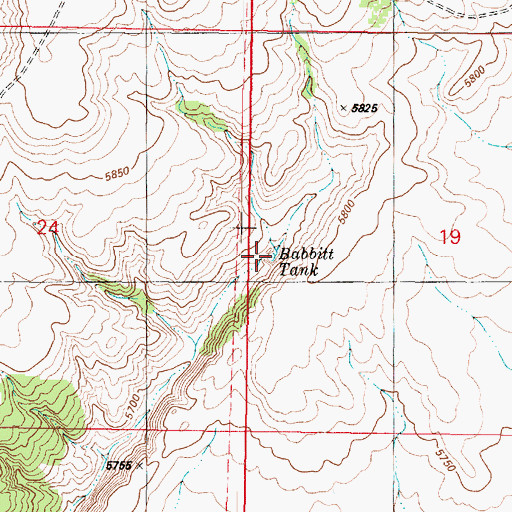 Topographic Map of Babbitt Tank, AZ