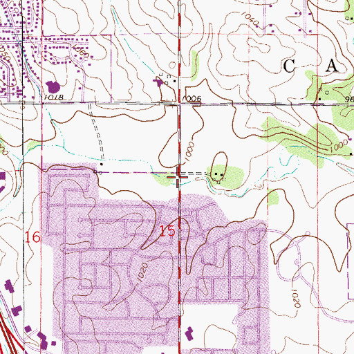 Topographic Map of Kings Run Park, MN