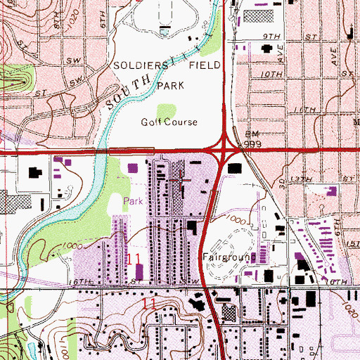 Topographic Map of Crossroads Shopping Center, MN