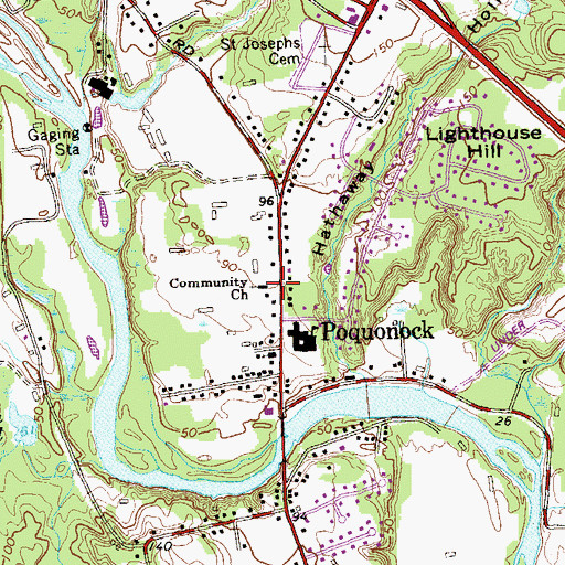 Topographic Map of Community Church, CT