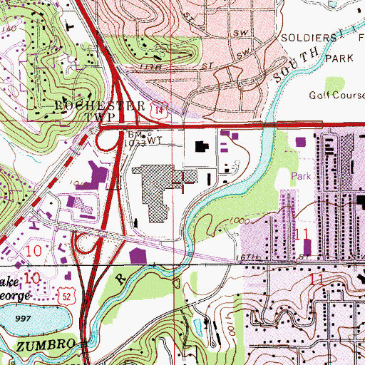 Topographic Map of Apache Mall, MN