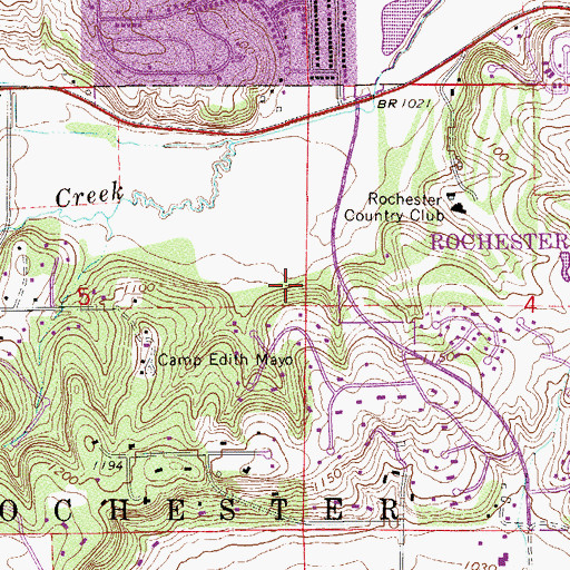 Topographic Map of Meadows Lake Golf Course, MN