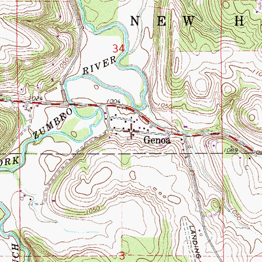 Topographic Map of Genoa Post Office (historical), MN