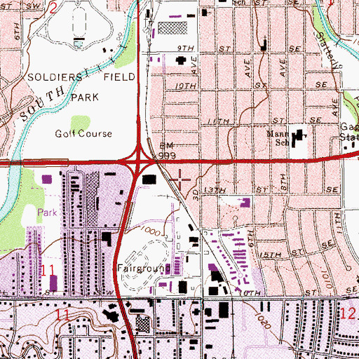 Topographic Map of Soldiers Field Plaza Mall, MN
