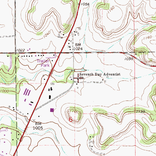 Topographic Map of Greene Valley Seventh Day School, MN