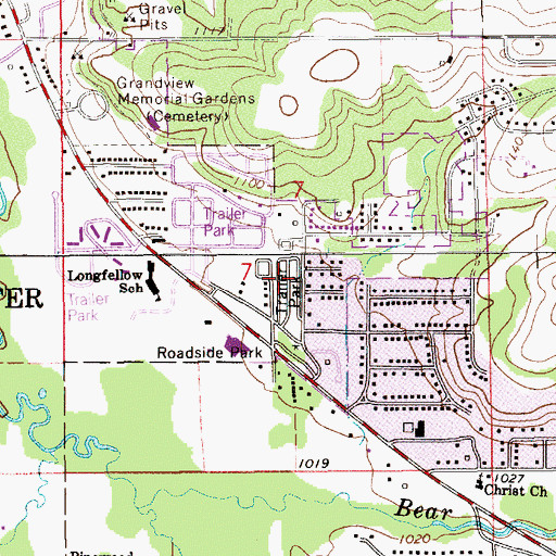 Topographic Map of Paradise Trailer Court, MN
