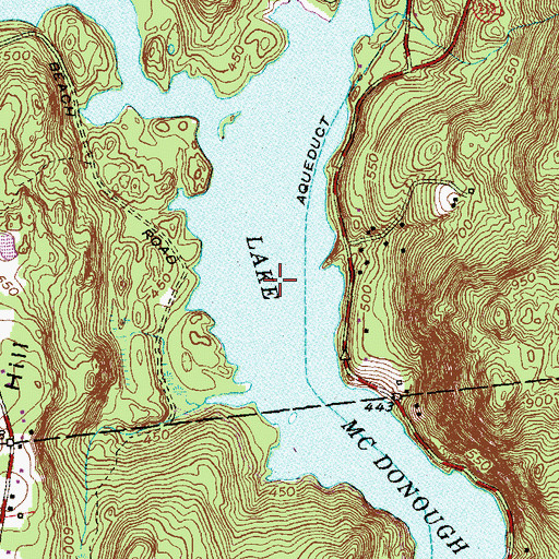 Topographic Map of Lake Mc Donough, CT