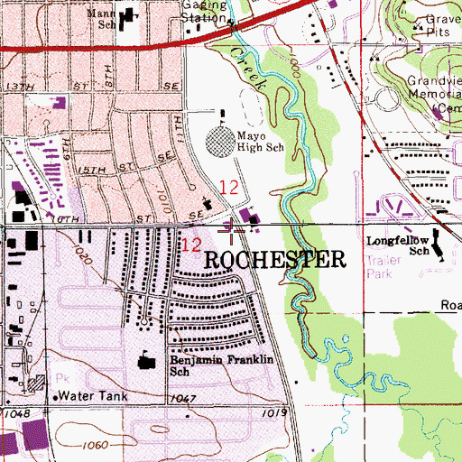 Topographic Map of Meadow Park Estates, MN