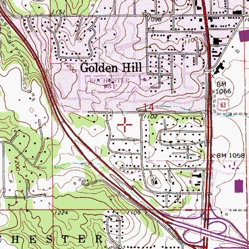Topographic Map of Elmcroft Park, MN